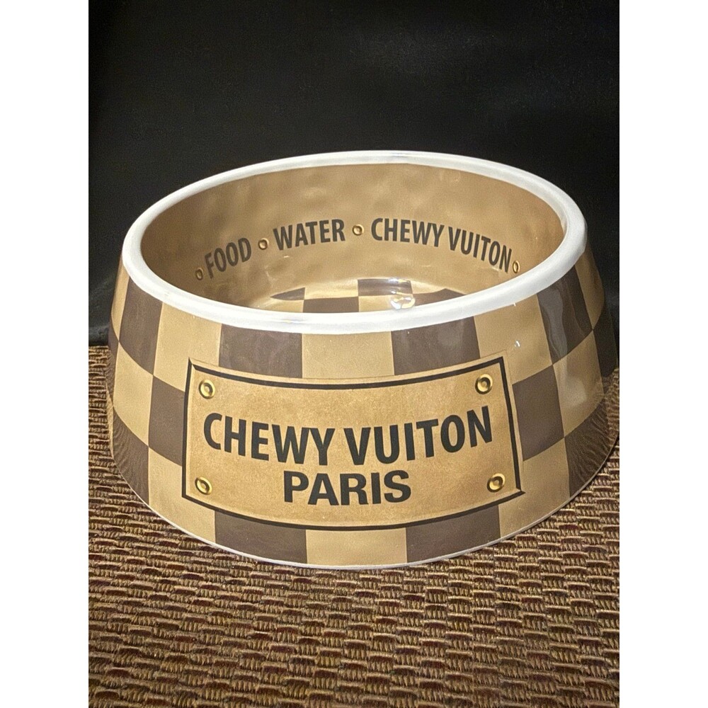 Chewy Vuitton pet bowl